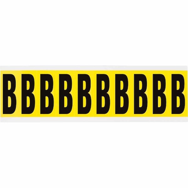 Brady Repositionable Vinyl 2 in Black on Yellow, Letters B Card of 10 Labels 3440-B - main